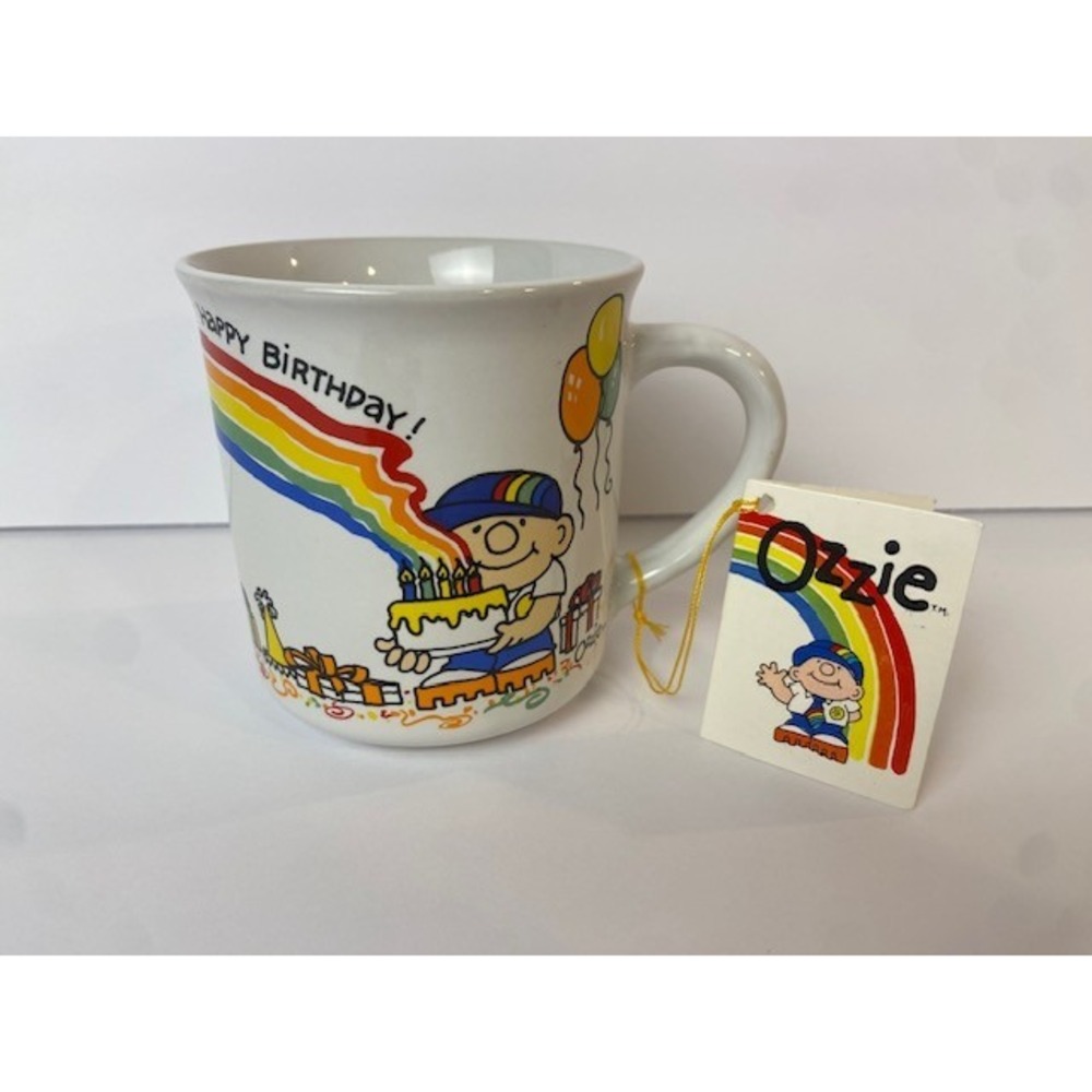 Vintage 1981 Ozzie Happy Birthday Rainbow Coffee Mug Wallace Berrie New With Tag